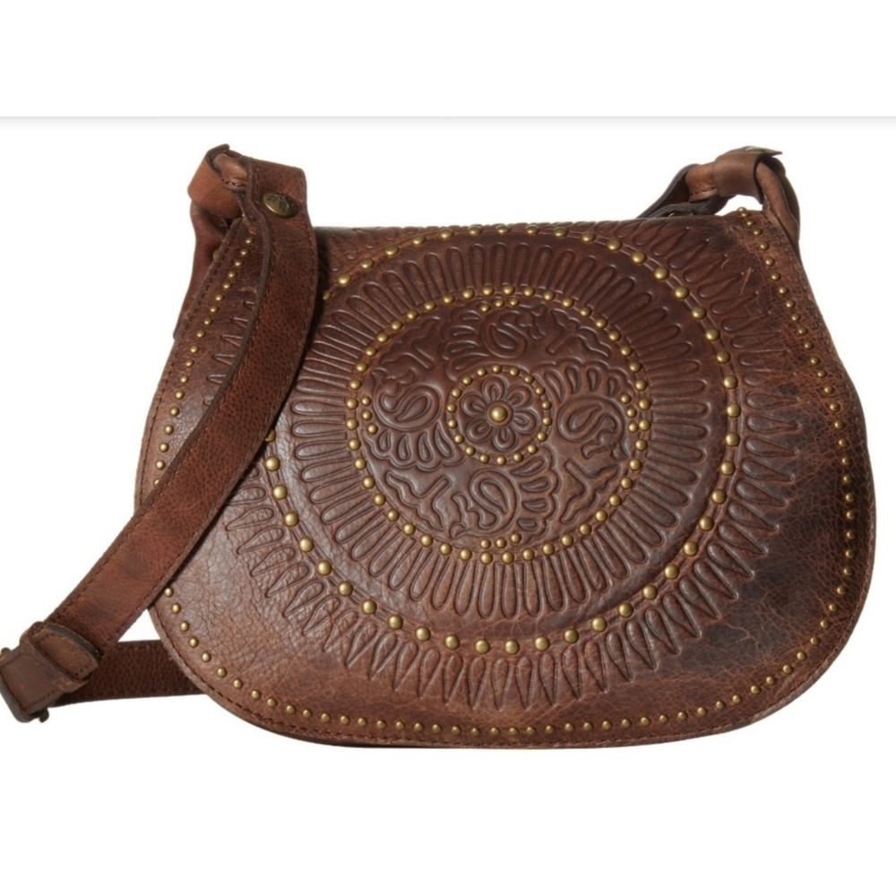 Patricia Nash Luciana Crossbody Leather Saddle Bag
